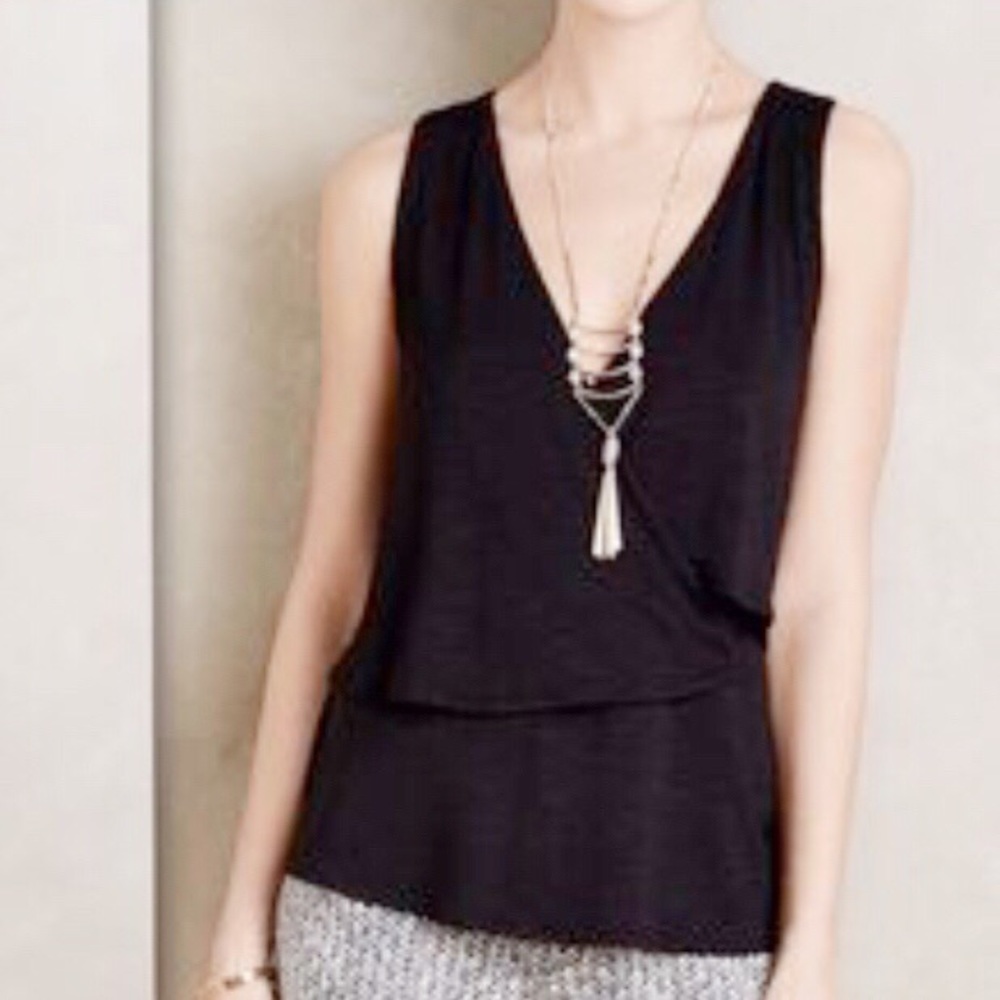 Deletta Anthropologie Black Cross Front tank - Picture 3 of 7